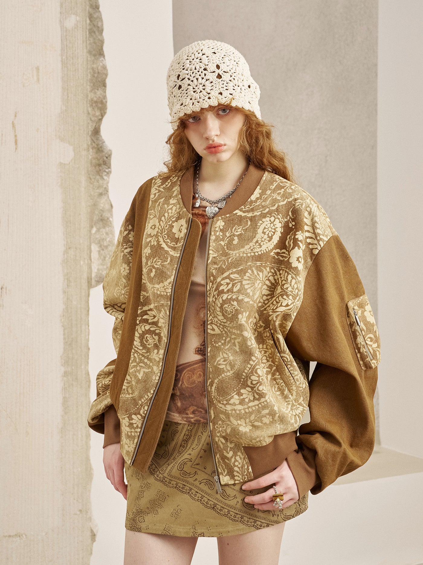 Paisley Print Flight Jacket DID0224