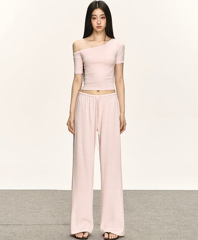 Oblique Shoulder Striped T-shirt/Pants ANA0039