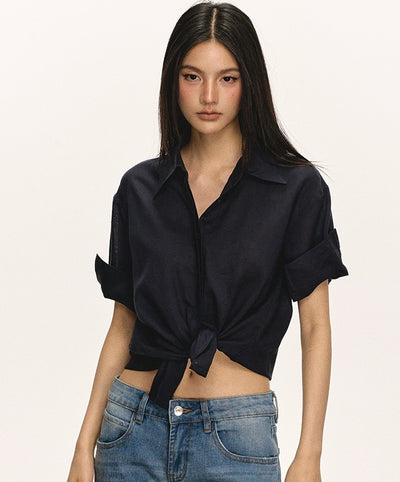 High-end Linen Short-sleeved Shirt ANA0044