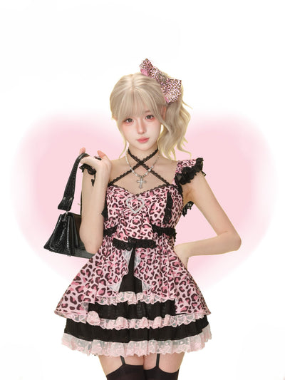 Leopard Print Dress/Bubble Shorts SER0163
