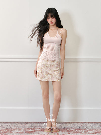 Flower A-line Short Skirt AGM0178