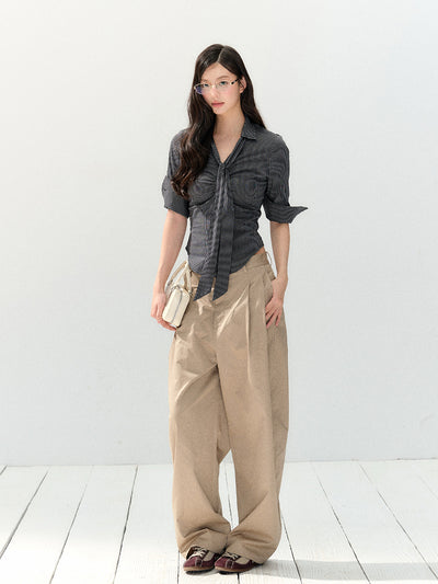 Black Plaid Slim Shirt SHI0135