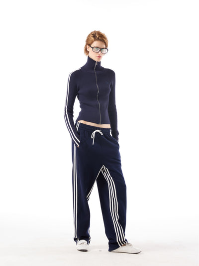 Patchwork Fleece Sweatpants AOA0020
