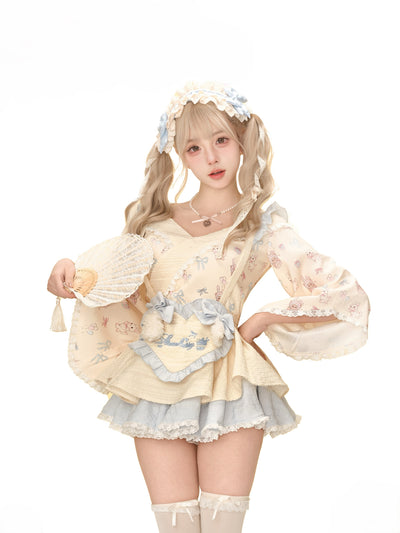 Yellow Kimono Top/Suspender Cake Skirt SER0140