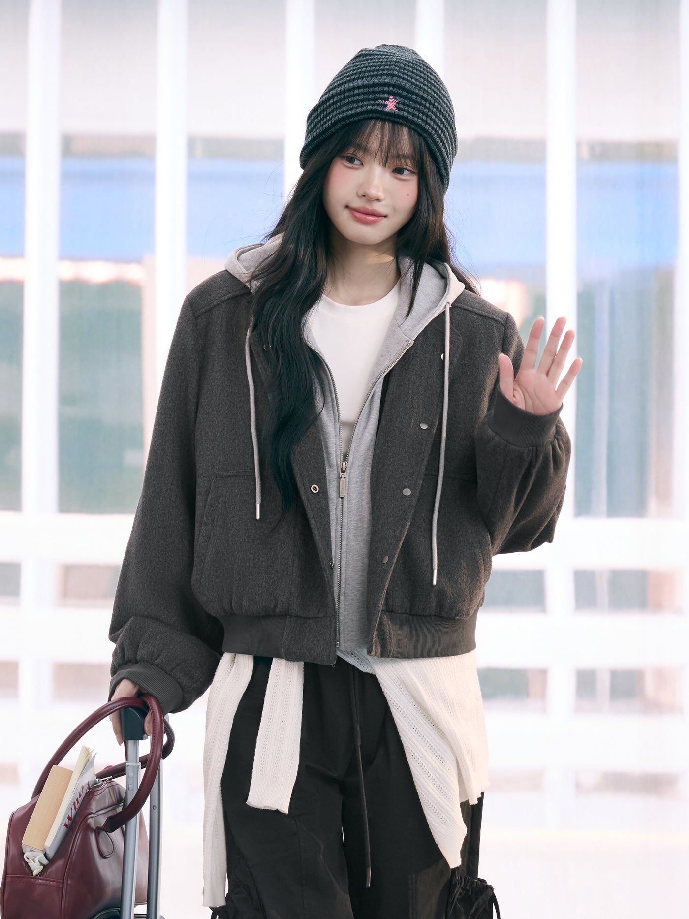 Detachable Faux Two-piece Hooded Jacket WEE0078