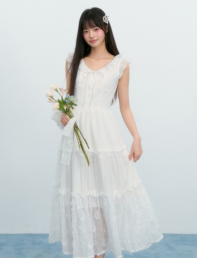 Small Flying Sleeves Cake Mesh Dress NTO0223
