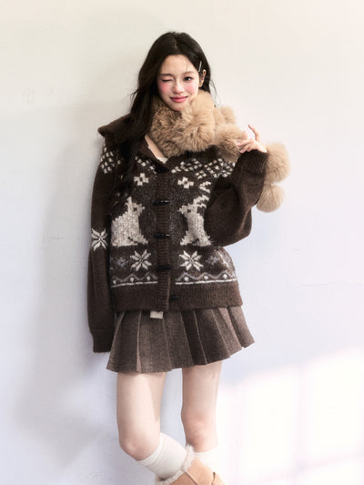 Nordic Design Horn Button Duffle Cardigan FRA0503