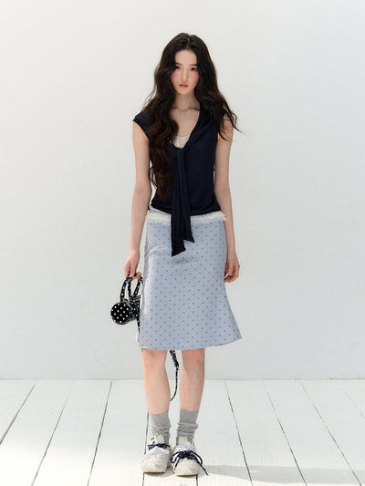 Polka Dot Slim Straight Skirt SHI0149