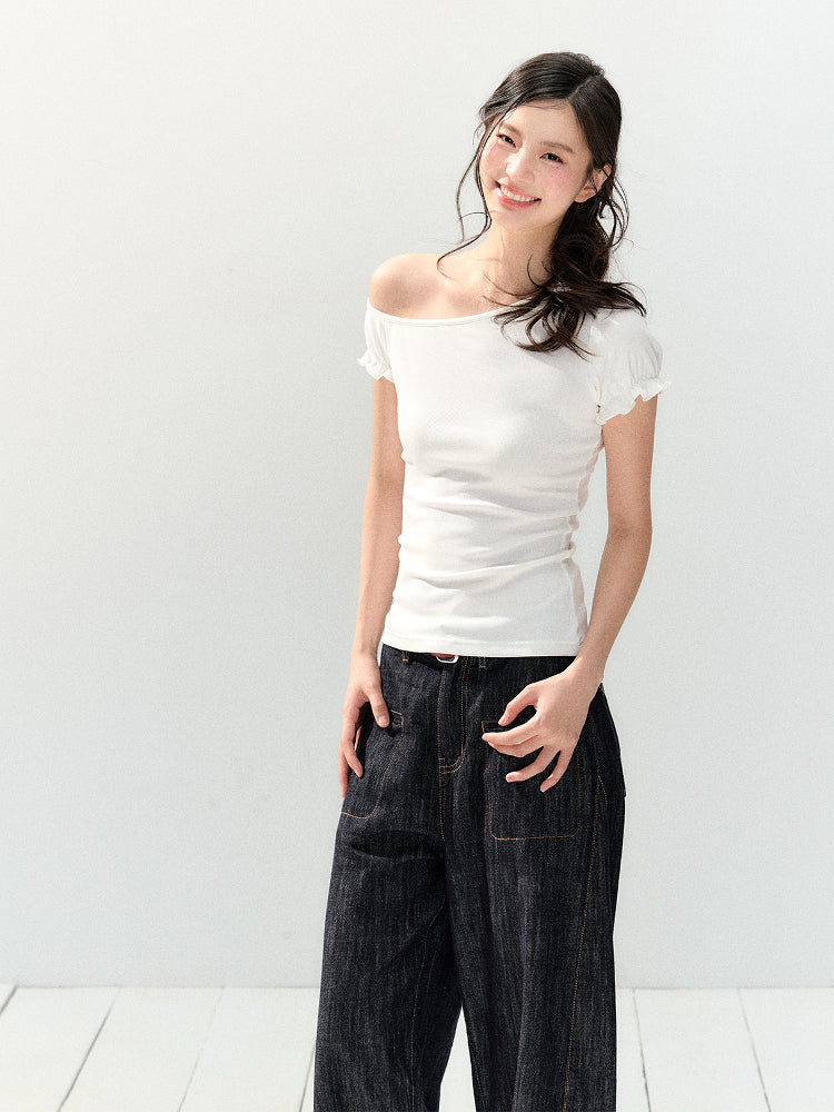 Short-sleeved Waist Slim T-shirt SHI0140