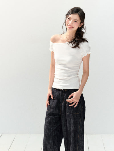 Short-sleeved Waist Slim T-shirt SHI0140