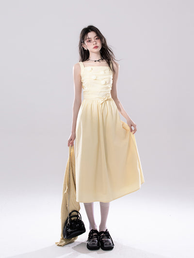 Sunlight Rose Tulle Sling Dress COT0261