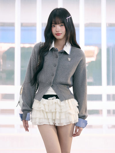 Fake Two-Piece Shirt Collar Sweater WEE0075