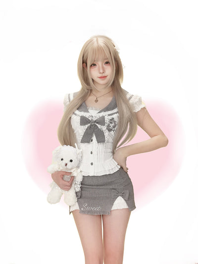 White Sailor Collar Shirt/Skirt SER0143