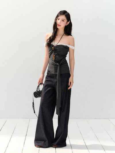 Lace One-shoulder Sling Top SHI0152