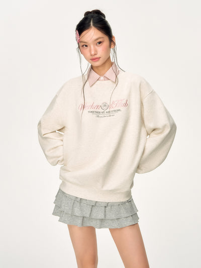 Plaid Shirt Collar Long-Sleeved Sweatshirt WEE0060