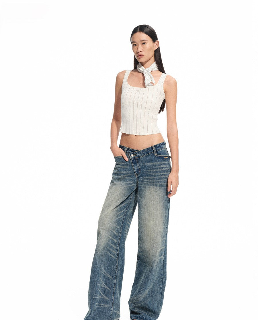 Low-rise Slant-front Jeans NOT0308