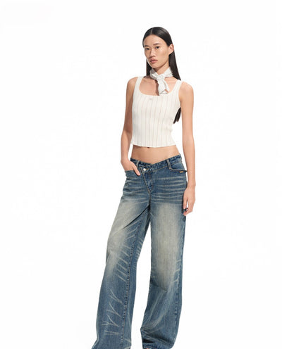 Low-rise Slant-front Jeans NOT0308