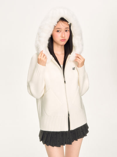Soft Hooded Knitted Cardigan WEE0061