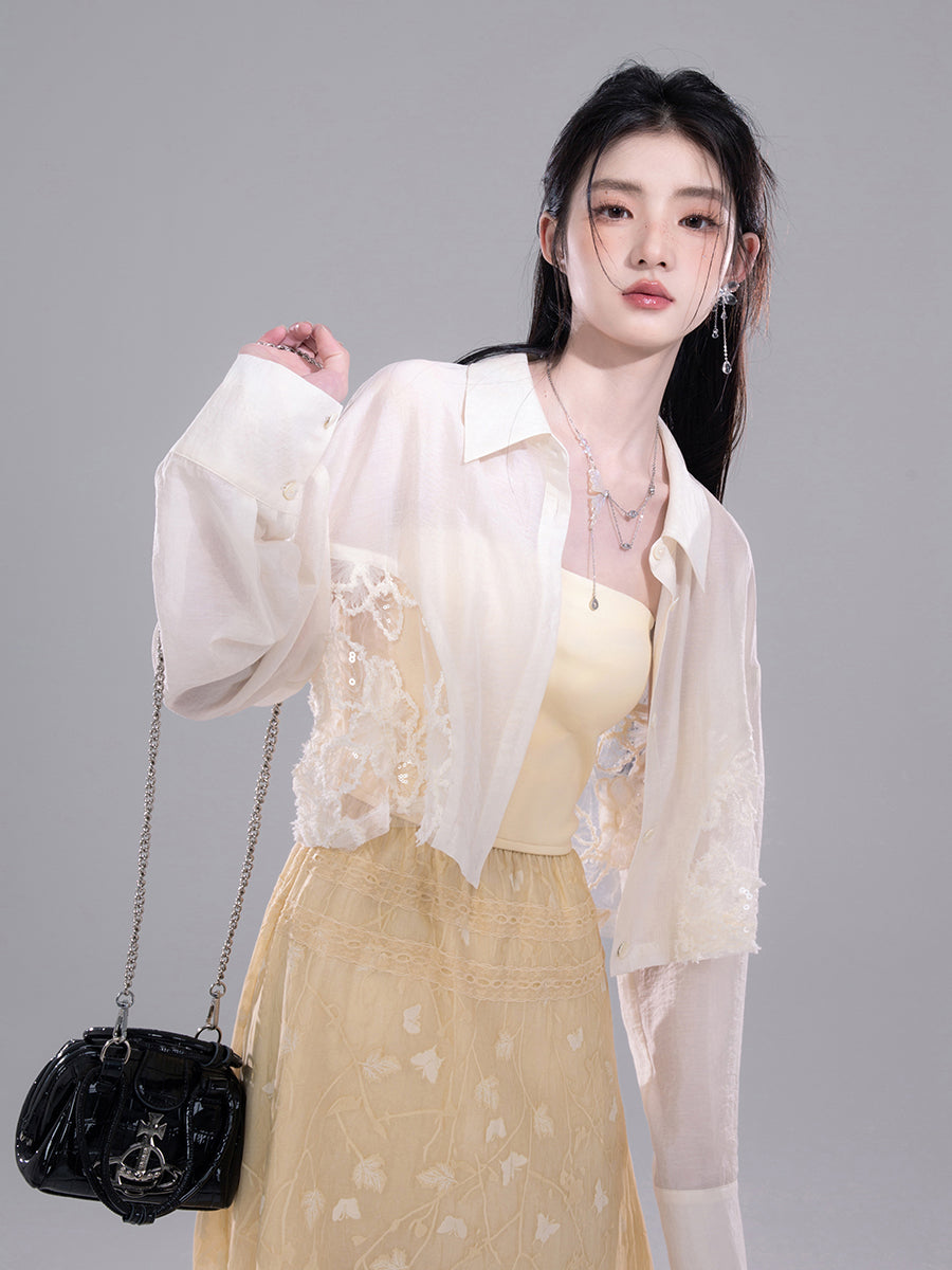 Lace Lyocell Sunscreen Shirt COT0267