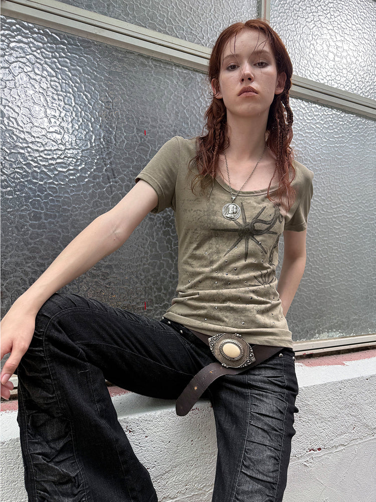 Western Print Diamond T-shirt DOU0118