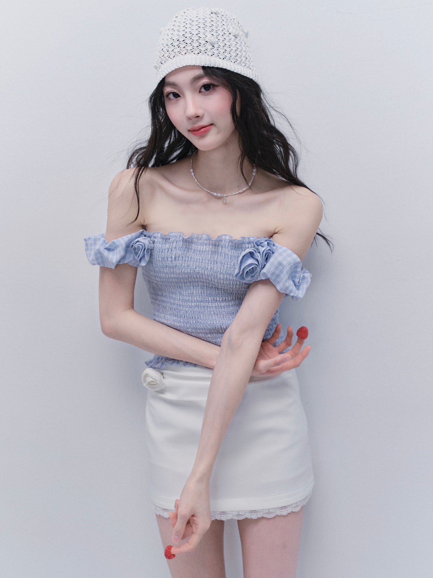 Blueberry Cake One Shoulder Top FRA0336