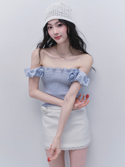 Blueberry Cake One Shoulder Top FRA0336