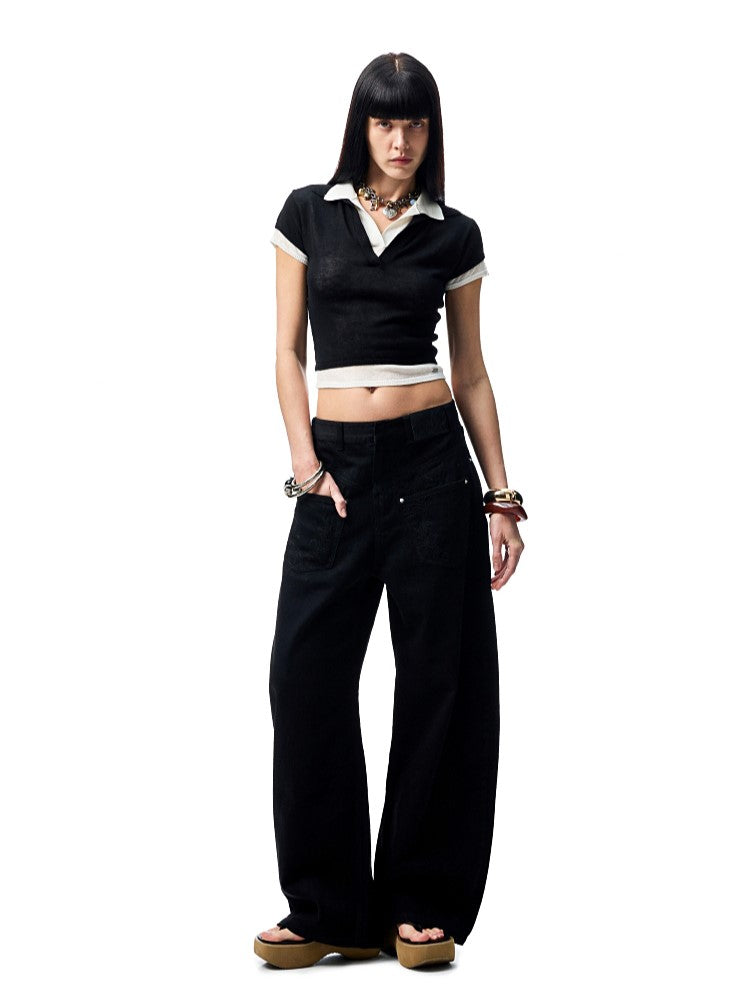 Fake Two-piece Short T-shirt JIN0007
