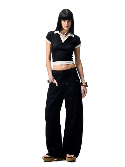 Fake Two-piece Short T-shirt JIN0007