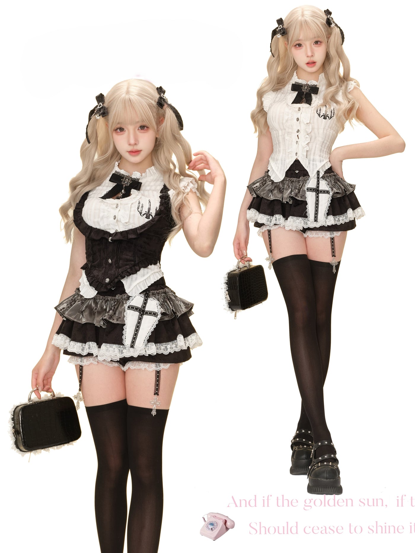 White Sleeveless Shirt/Vest/Skirt SER0139