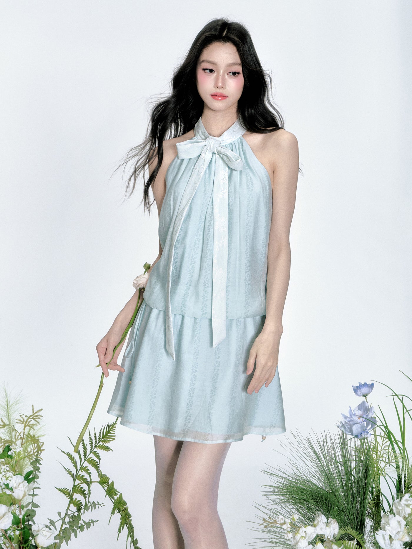 Iris Jacquard Tie Dress FRA0359