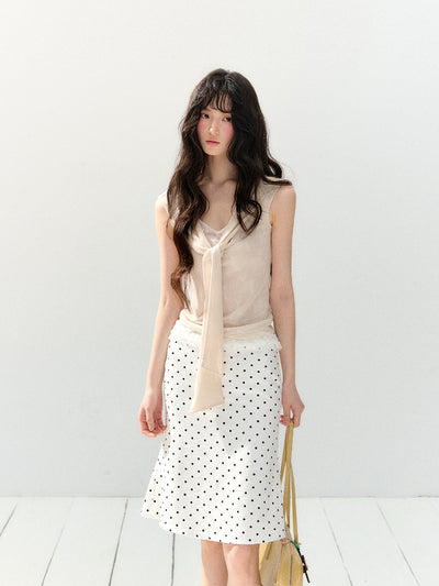 Polka Dot Slim Straight Skirt SHI0149