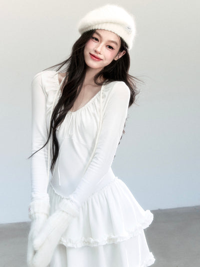 Ballet Style V-Neck Cake Dress FRA0445