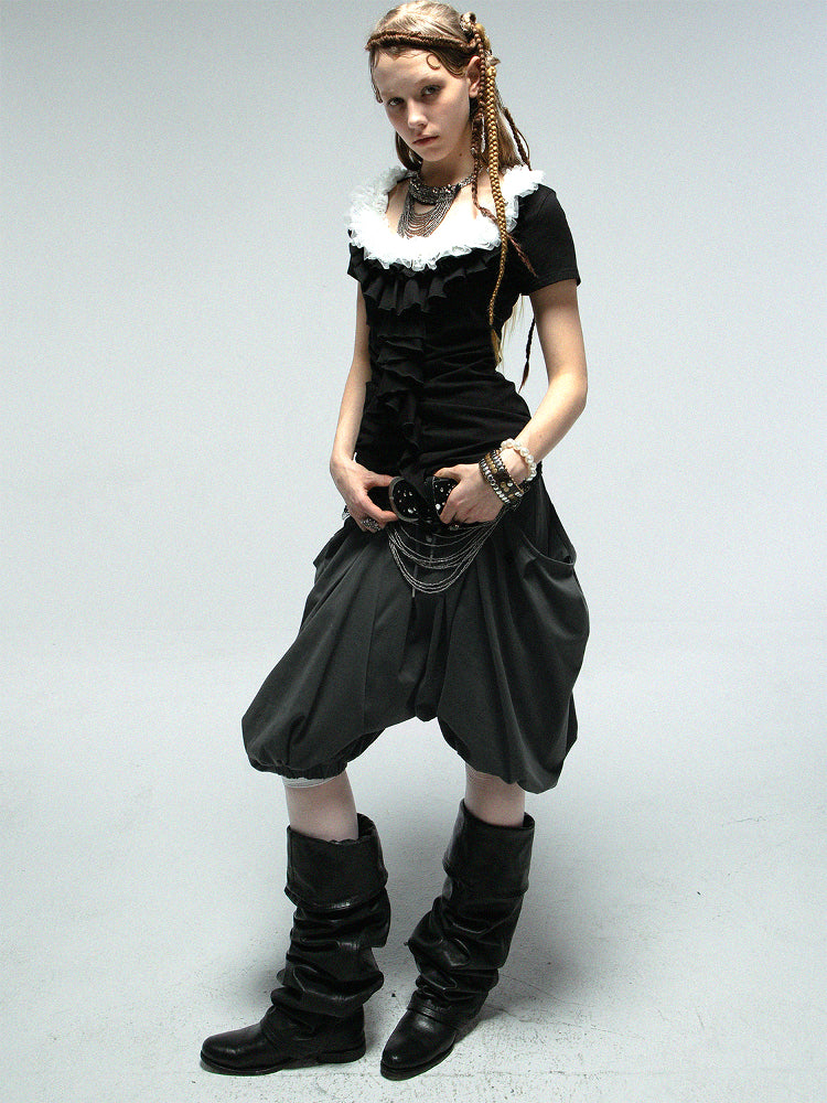 Loose Big Pocket Lantern Pants DOU0103