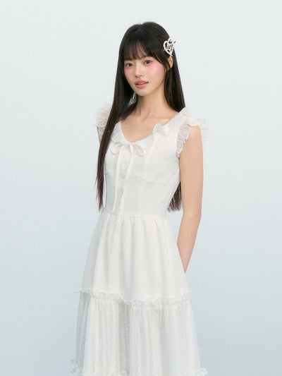 Small Flying Sleeves Cake Mesh Dress NTO0223