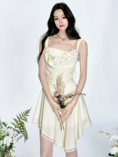 Embroidery Swing Collar Dress FRA0361