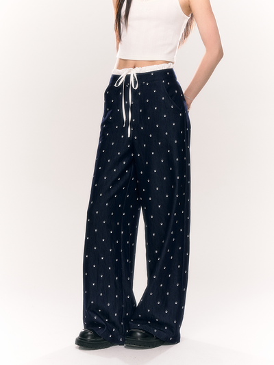 Wide-leg Puppy Paw Print Pants NTO0203