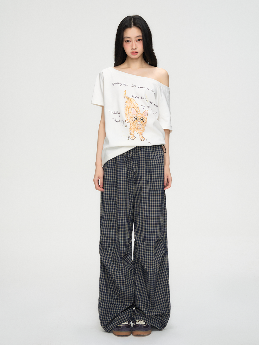 Kitten Print Casual Short-sleeved T-shirt PUN0071