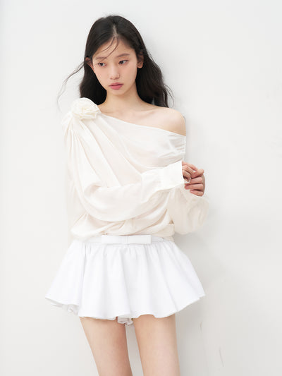 One-shoulder Rose-shaped Shirt REC0082