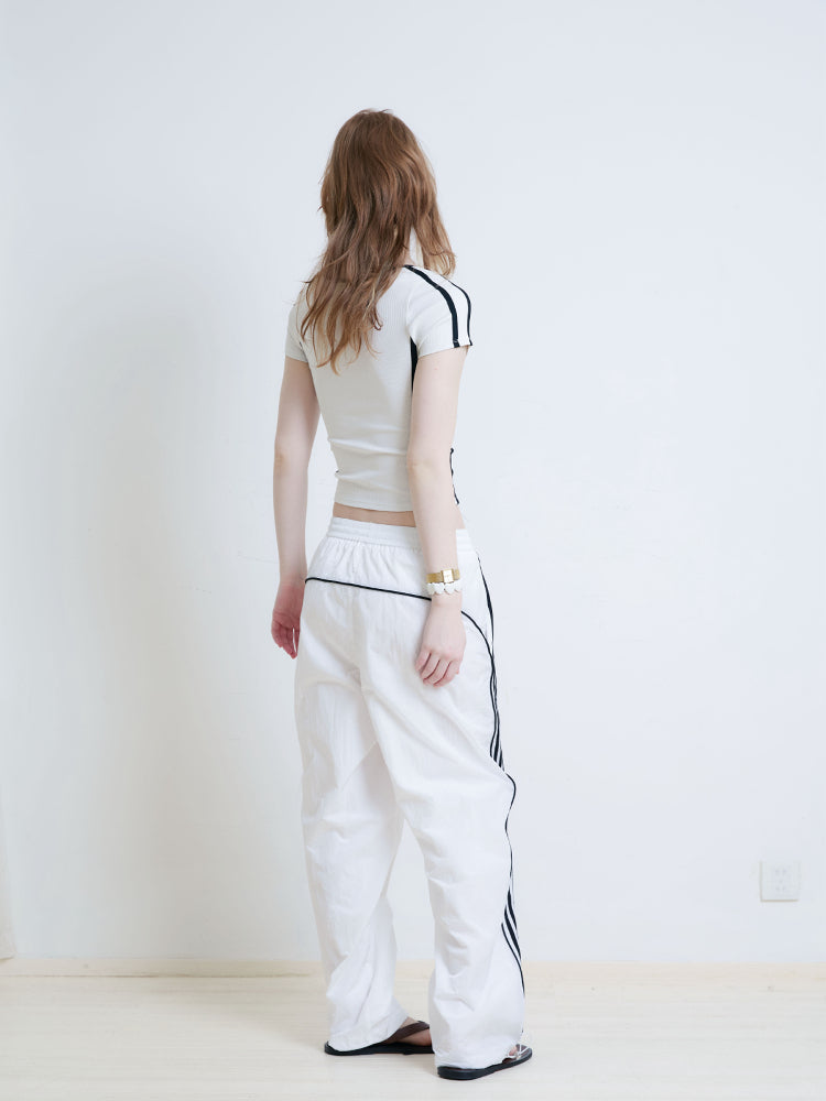 Nylon Loose Casual Pants AOA0027