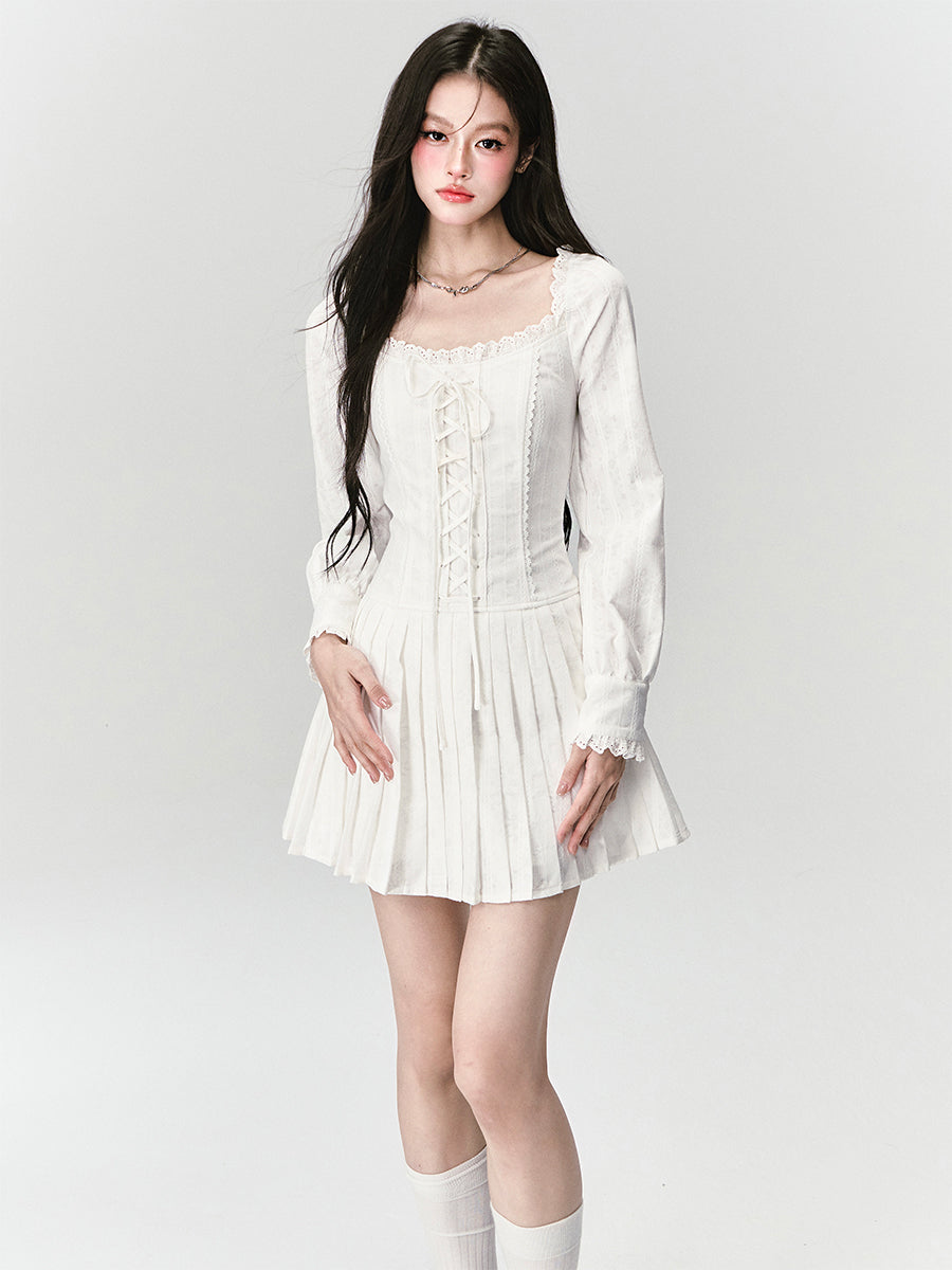 Puff Sleeve Lace Princess Dress FRA0428