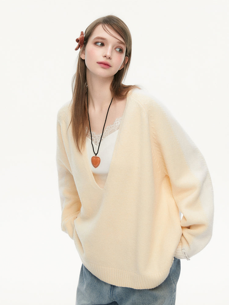 V-neck Loose Pullover Sweater SPE0082
