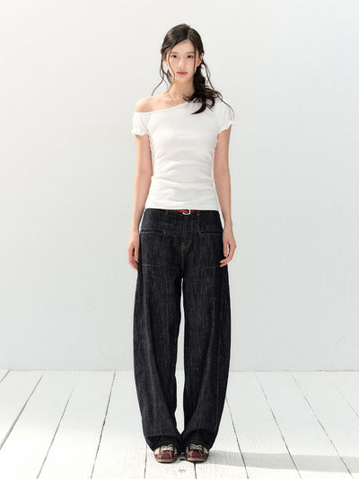 Short-sleeved Waist Slim T-shirt SHI0140