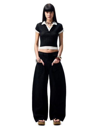 Fake Two-piece Short T-shirt JIN0007