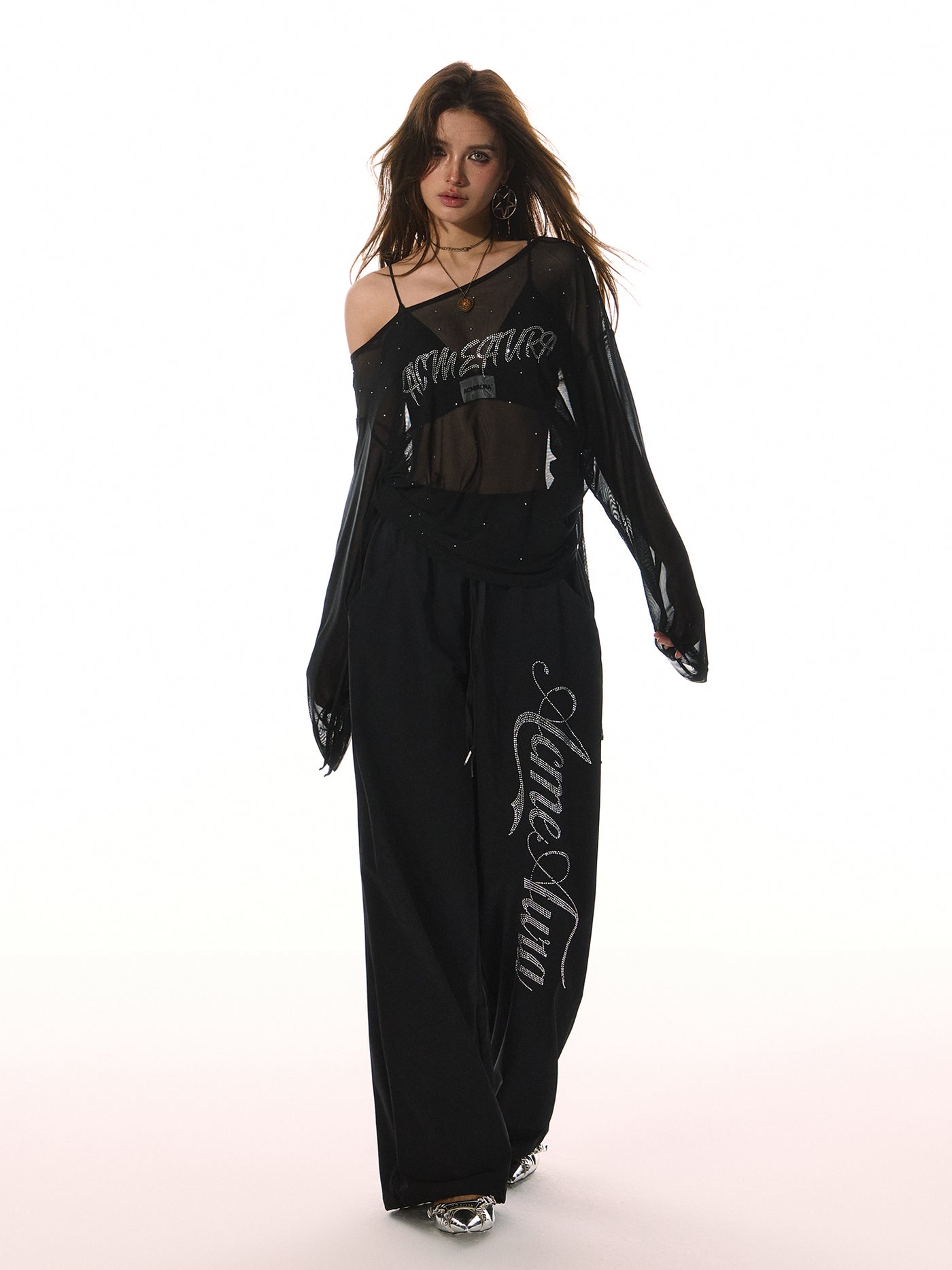 Street Mesh Black Blouse ACM0088