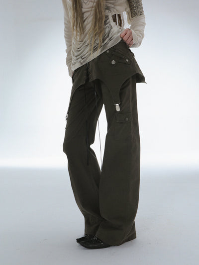 Pocket Layered Skirt Pants DOU0126