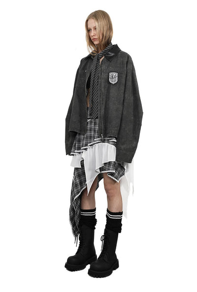 Workwear Leather Collar Jacket ANY0082
