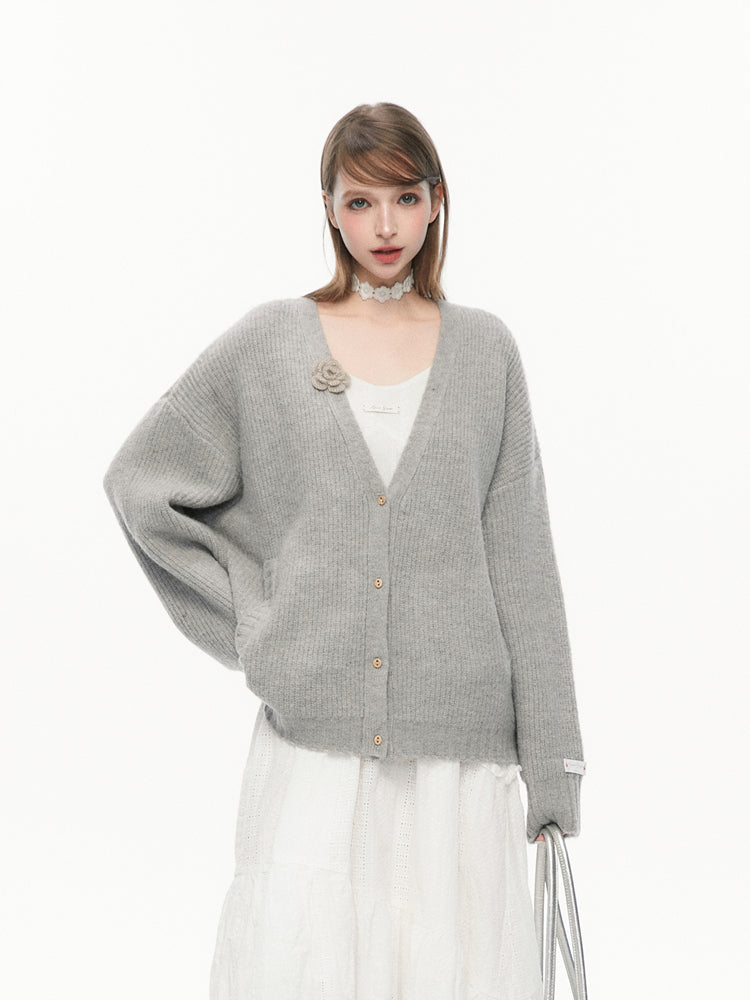 Flowering V-Neck Knit Cardigan SPE0077