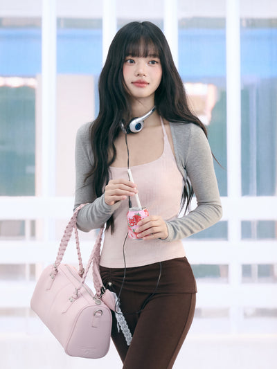 Two-piece Pink Camisole+Short Cardigan WEE0066