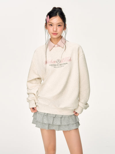 Plaid Shirt Collar Long-Sleeved Sweatshirt WEE0060