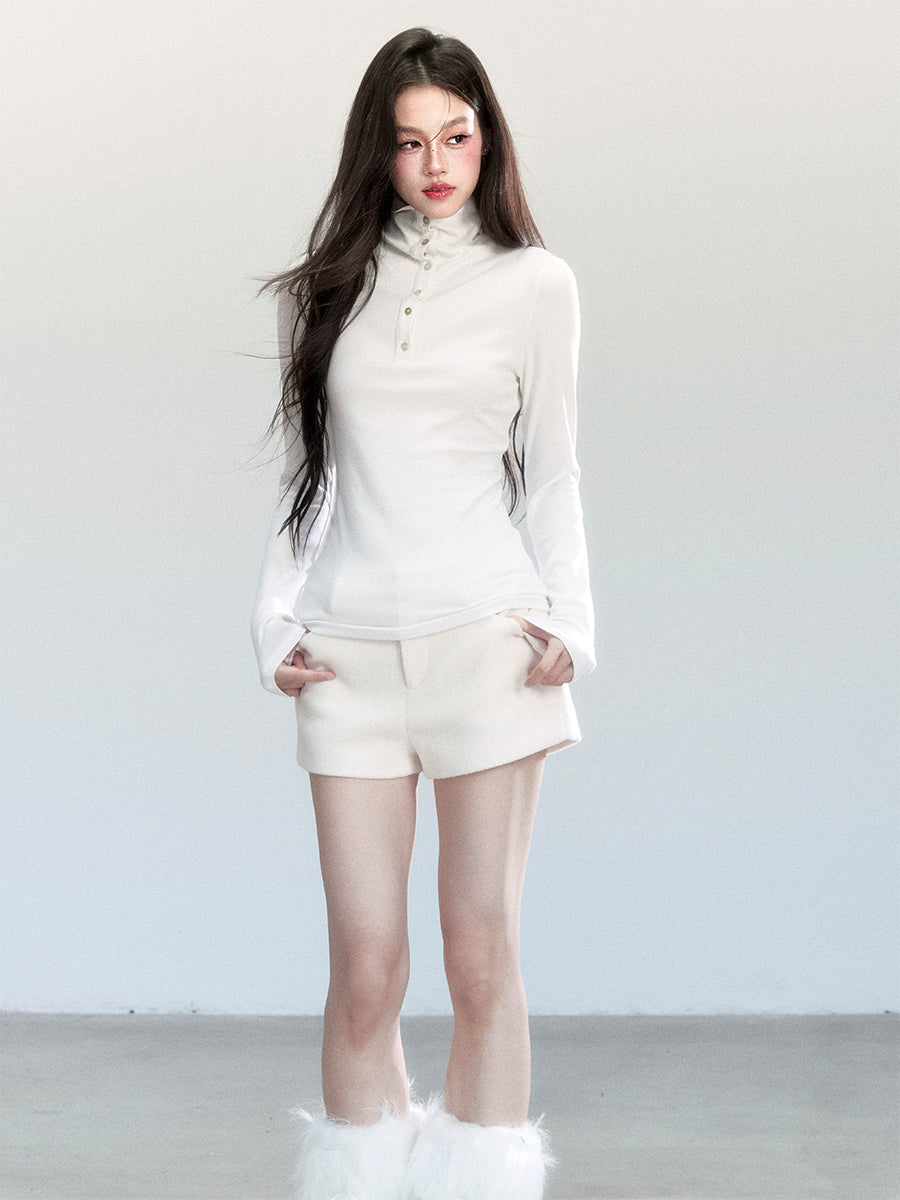 Straight-leg Wool Shorts FRA0455